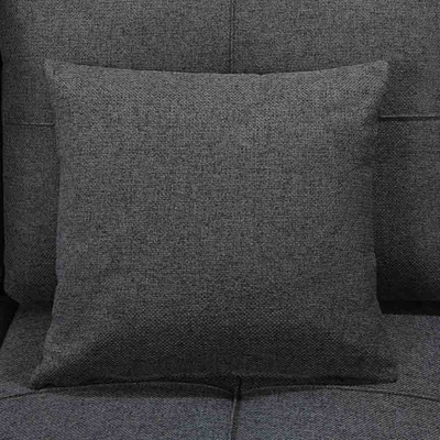 Divano da letto a forma di L, con letto e deposito, in tessuto grigio neutro