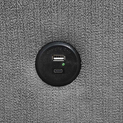 Divano a seczione a forma di U con letto e sedia da letto e porta di ricarica USB e 1 tavolo a caduta inversabile, ciniglia grigia