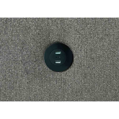 Divano letto a sezione inversibile a forma di L con letto e deposito estraibili e porte di ricarica USB, chenille grigio metallico