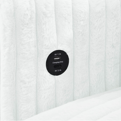 Divano da letto a sezione a forma di U con letto estraibile e portaposti salotto e porta di ricarica USB, tessuto in corduroy beige