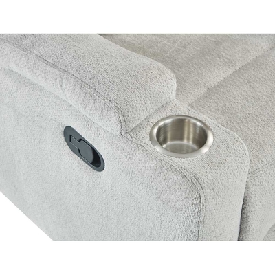 Sedile reclinabile con portacoppe in acciaio inossidabile, tessuto grigio