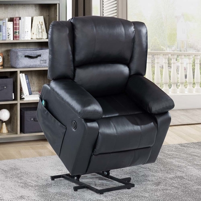 Poltrona Power Lift recliner con funzione regolabile di massaggio e sistema di riscaldamento, black faux leatherette