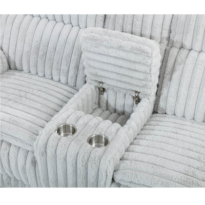 Divano Power Recliner set con sedili Power Recliner e scatola di stoccaggio, tessuto grigio in corduroy