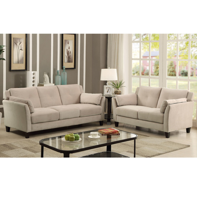 Set di divani in 3 pezzi, flannelette beige