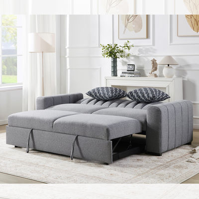 Letto divano convertibile Queen Size, comodo letto trascinante con schienale regolabile, Letto divano Futon, tessuto grigio