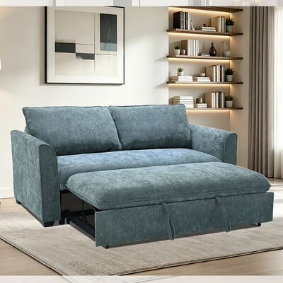 Letto divano convertibile Queen Size, comodo letto estraibile con schienale regolabile, Letto divano Futon, tessuto Teal