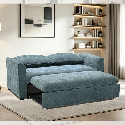 Letto divano convertibile Queen Size, comodo letto estraibile con schienale regolabile, Letto divano Futon, tessuto Teal